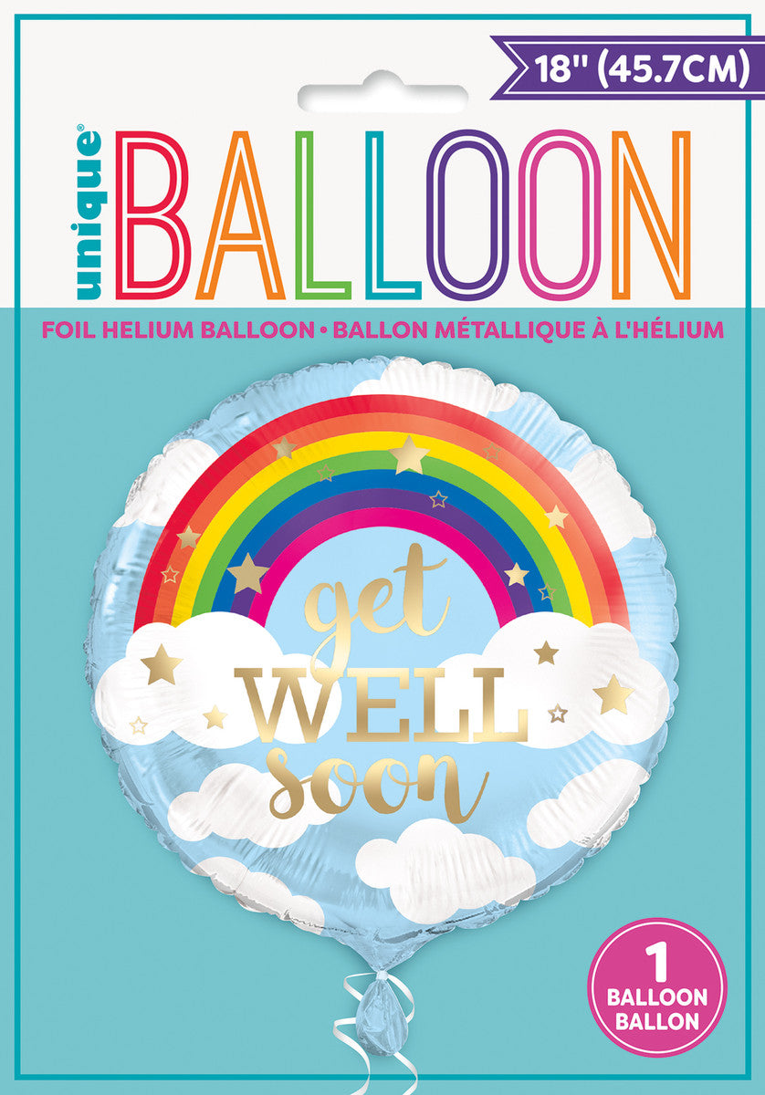 Rainbow "Get Well Soon" Foil Balloon 45cm