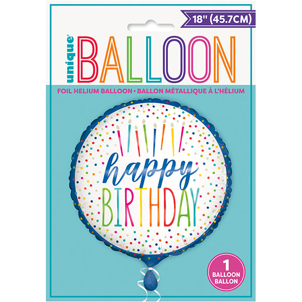 Silver Style "Happy Birthday" Foil Balloon 45cm