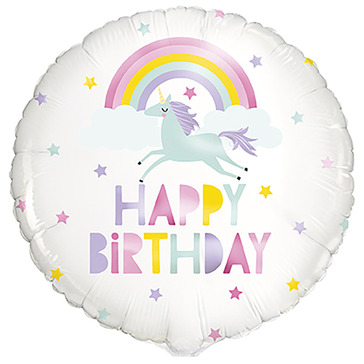 Rainbow Unicorn "Happy Birthday" Foil Balloon 45cm