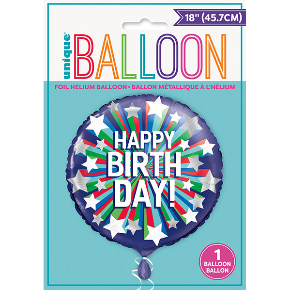 Shooting Star "Happy Birthday" Foil Balloon 45cm