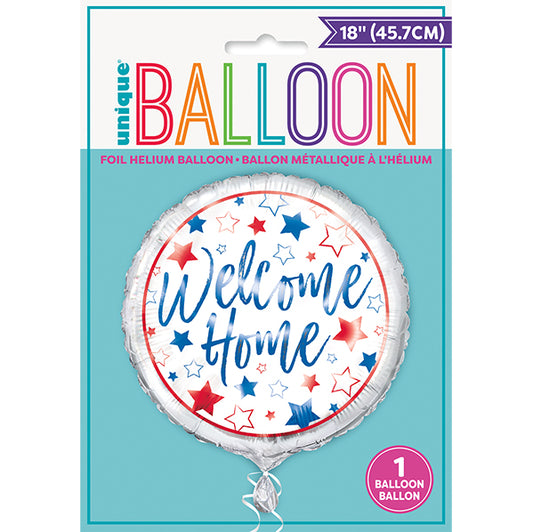 Red, White, Blue "Welcome Home" Foil Balloon 45cm