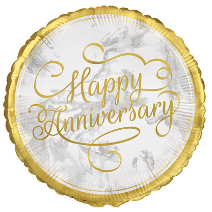 Gold "Happy Anniversary" Foil Balloon 45cm