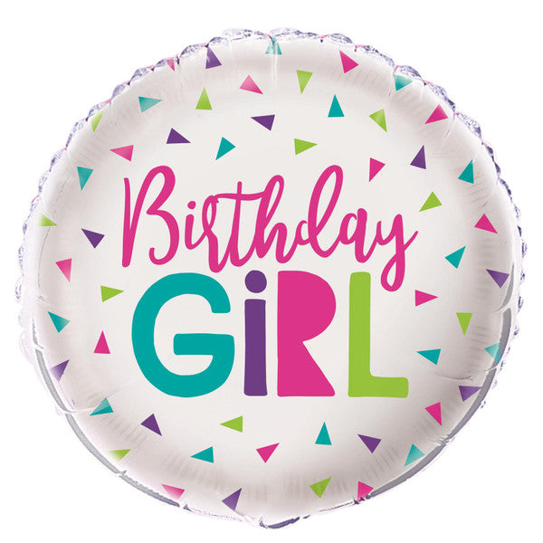 Confetti "Birthday Girl" Foil Balloon 45cm