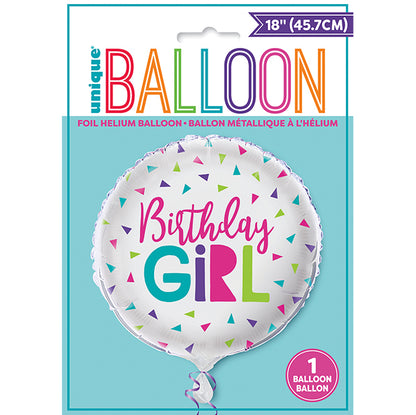 Confetti "Birthday Girl" Foil Balloon 45cm