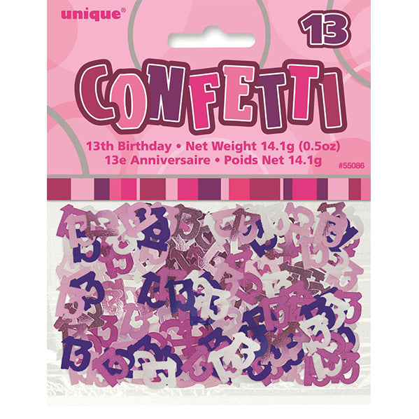 Glitz Pink "13" Confetti (14g)