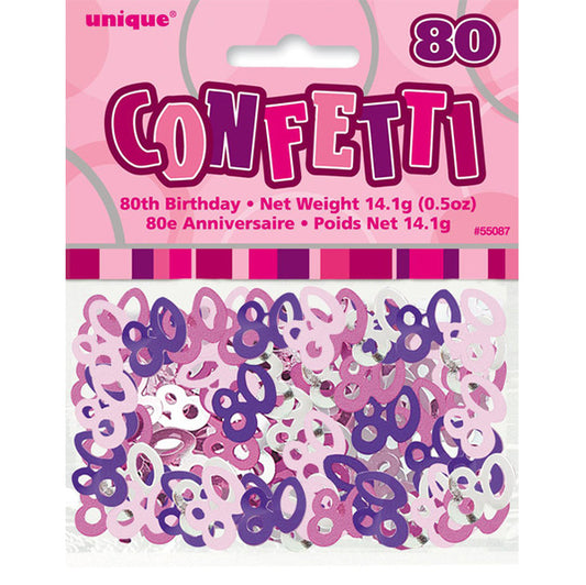 Glitz Pink "80" Confetti (14g)