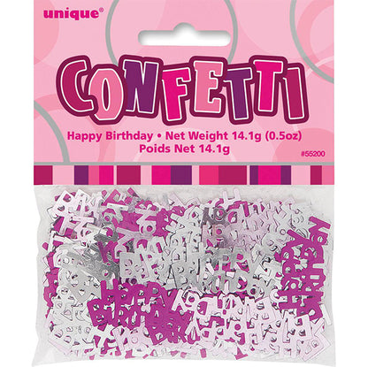 Glitz Pink "Happy Birthday" Confetti (14g)