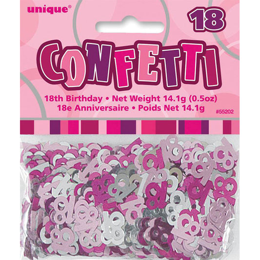 Glitz Pink "18" Confetti (14g)