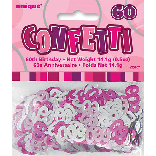 Glitz Pink "60" Confetti (14g)