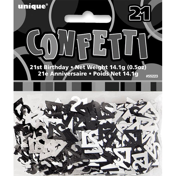 Glitz Black "21" Confetti (14g)