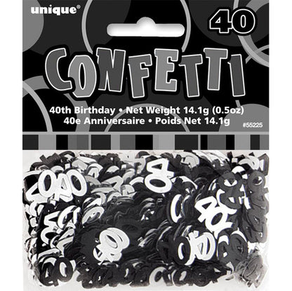 Glitz Black "40" Confetti (14g)