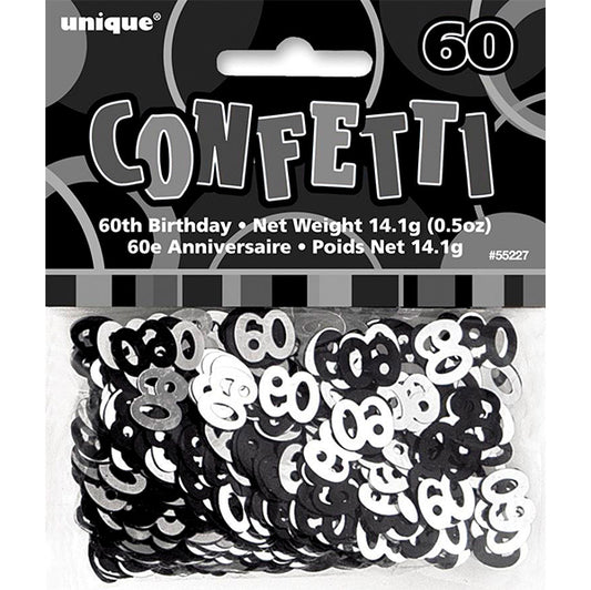 Glitz Black "60" Confetti (14g)