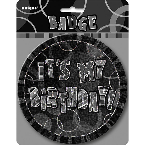 Glitz Black Jumbo Birthday Badge - "It's My Birthday"