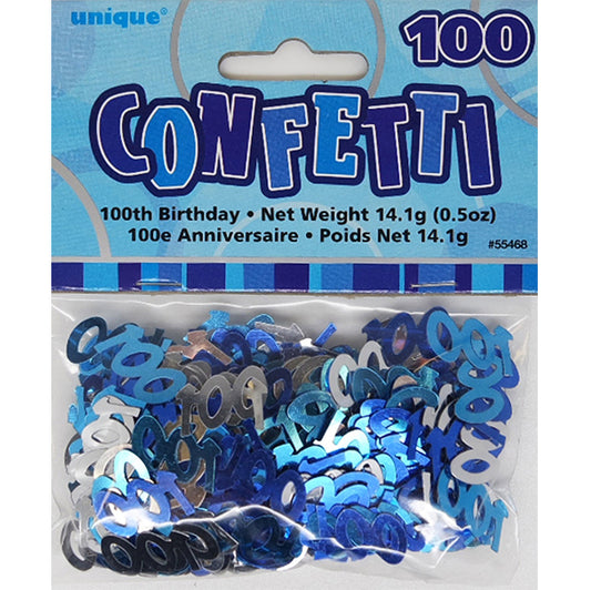 Glitz Blue "100" Confetti (14g)