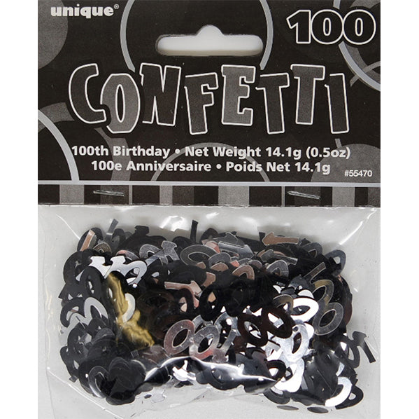 Glitz Black "100" Confetti (14g)