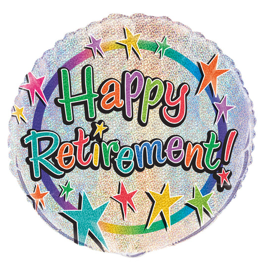 Retirement Foil Prismatic Balloon 45cm