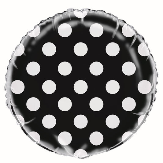 Dots Foil Balloon 45cm - Midnight Black