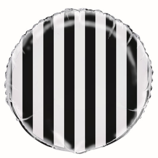 Stripes Foil Balloon 45cm - Midnight Black