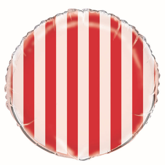 Stripes Foil Balloon 45cm - Ruby Red