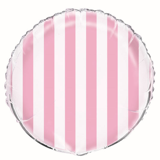 Stripes Foil Balloon 45cm - Lovely Pink