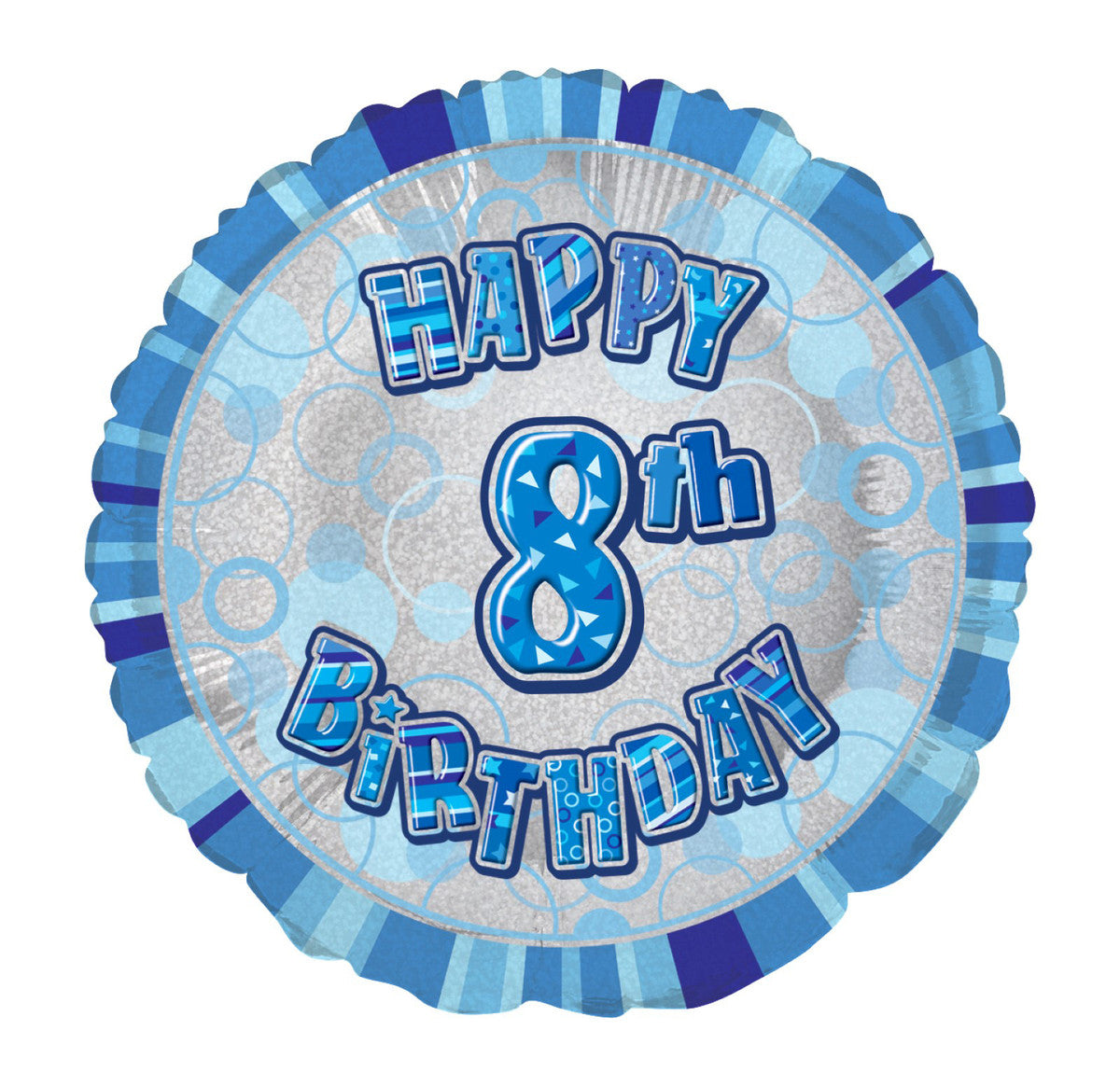 Glitz Blue Round "8" Foil Balloon 45cm