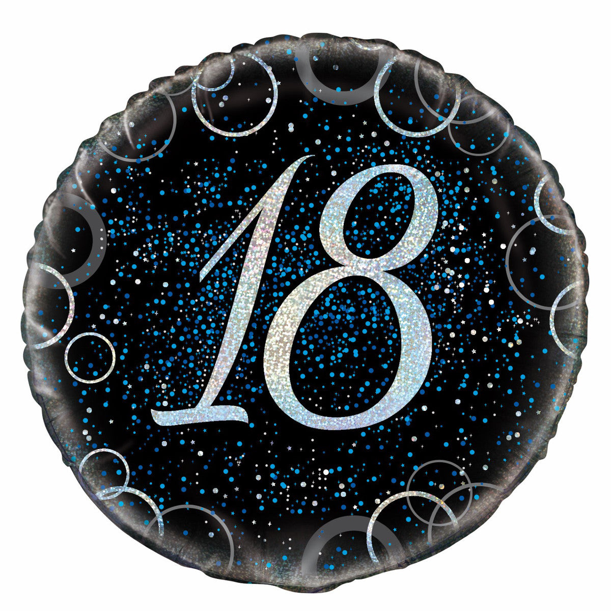 Black & Blue Glitz "18" Foil Balloon 45cm