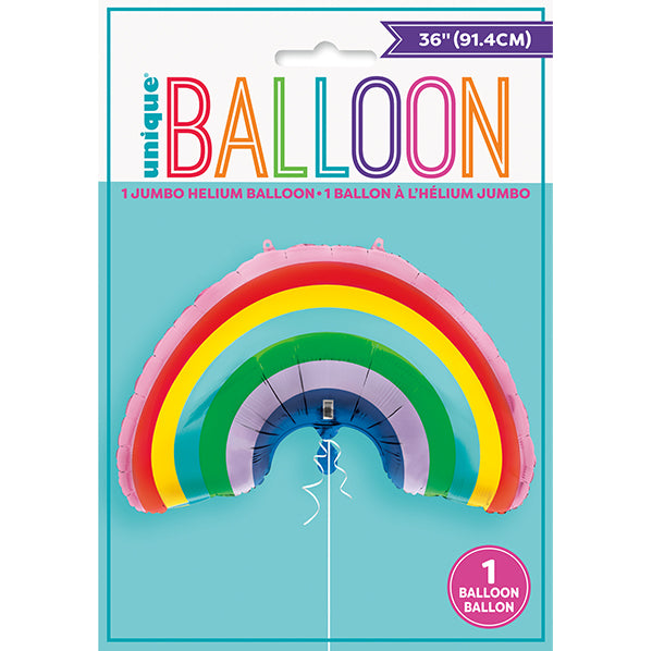 Giant Rainbow Foil Balloon With Hang Tabs 72.3cm