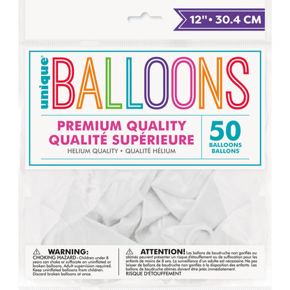 Linen White Premium Balloons 30cm (Pack of 50)