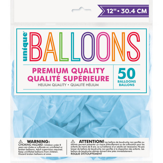 Cool Blue Premium Balloons 30cm (Pack of 50)