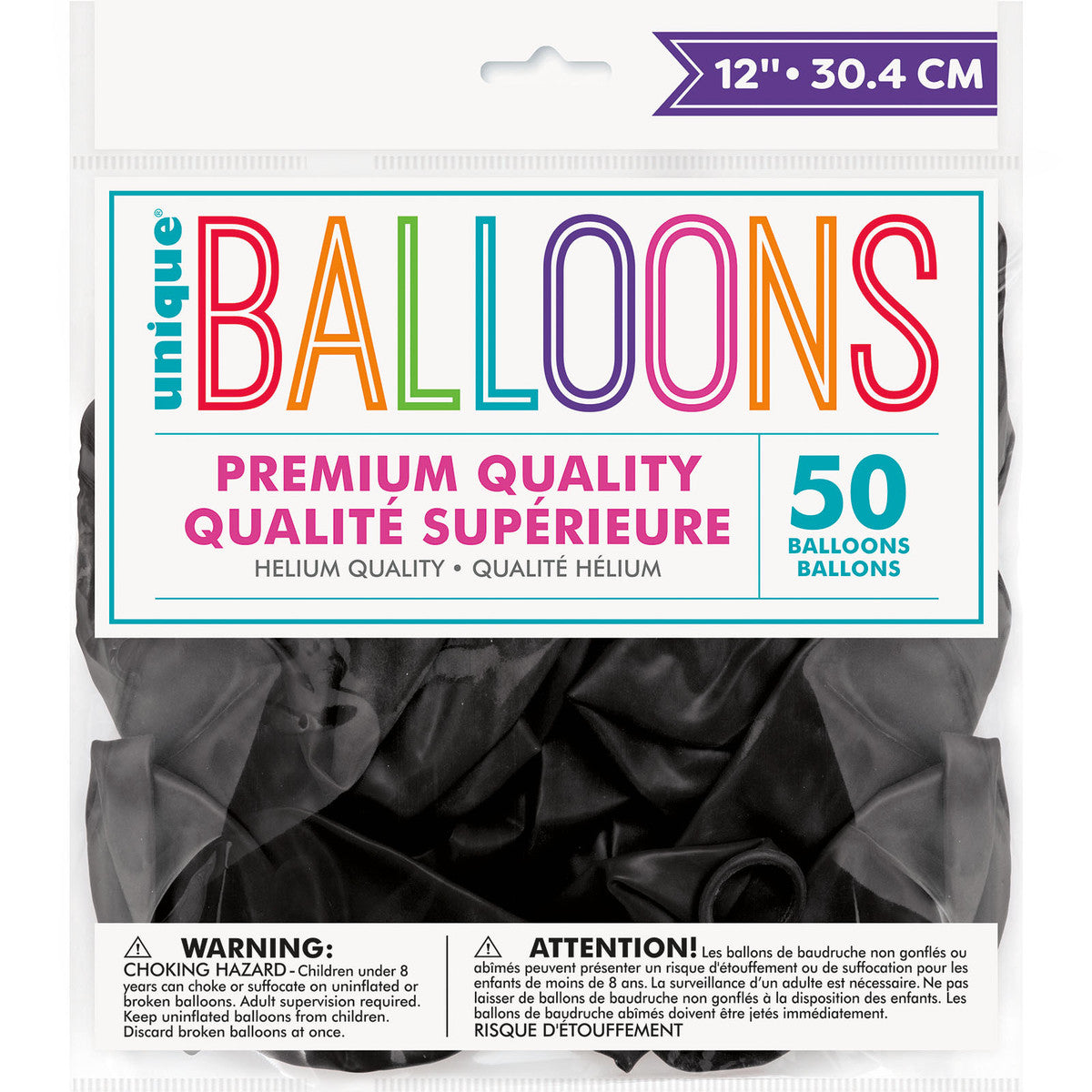 Phantom Black Premium Balloons 30cm (Pack of 50)