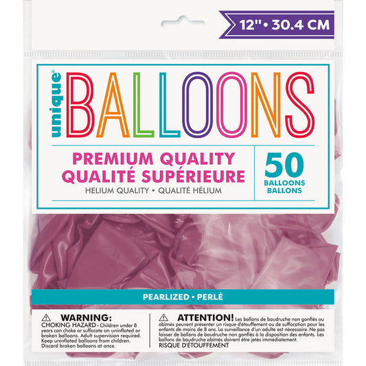 Rich Plum Pearl Premium Balloons 30cm (Pack of 50)