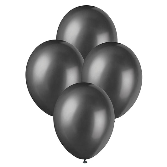 Ink Black Pearl Premium Balloons 30cm (Pack of 50)