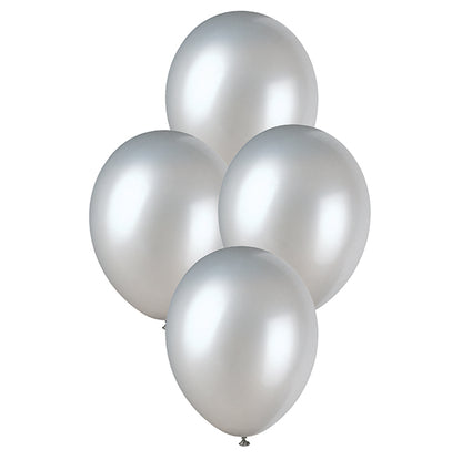 Shimmering Silver Pearl Premium Balloons 30cm (Pack of 50)