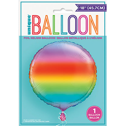 Rainbow Gradient Round Foil Balloon 45cm