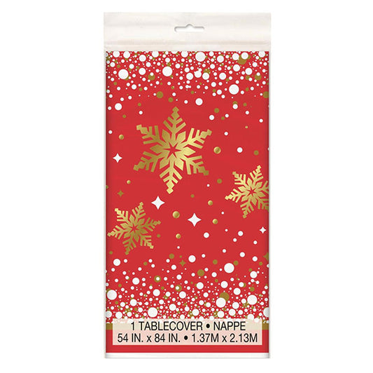 Gold Sparkle Christmas Printed Tablecover 137cm x 213cm