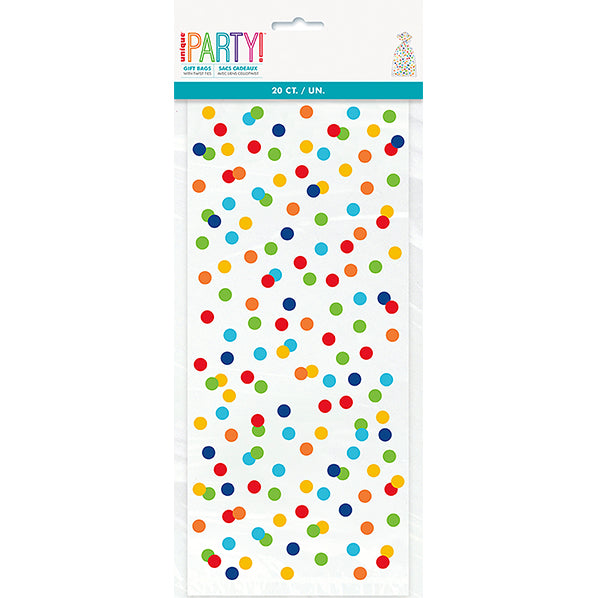 Rainbow Dots Cello Bags (Pack of 20)