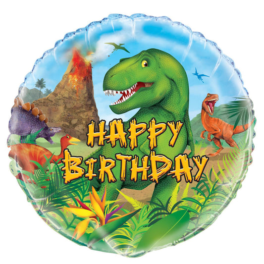 Dinosaur "Happy Birthday" Foil Balloon 45cm