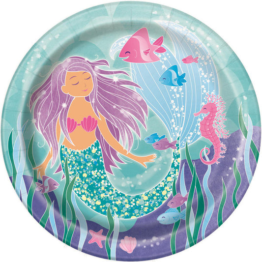 Mermaid Paper Plates 23cm (Pack of 8)