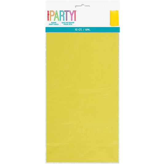 Paper Bags - Yellow (Pack of 12)