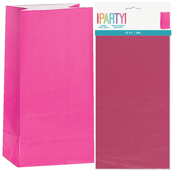 Paper Bags - Hot Pink (Pack of 12)