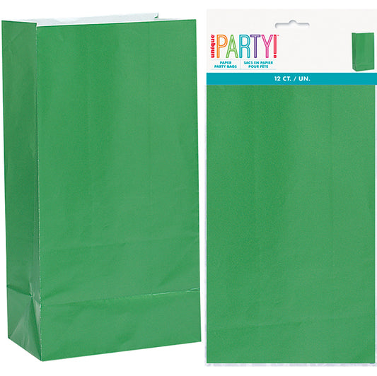 Paper Bags - Green (Pack of 12)