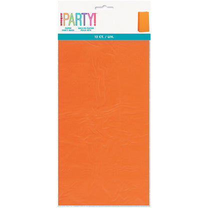 Paper Bags - Orange (Pack of 12)