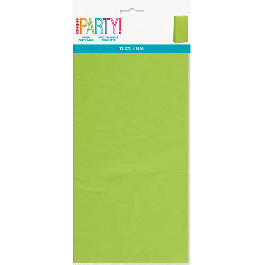 Paper Bags - Lime Green (Pack of 12)