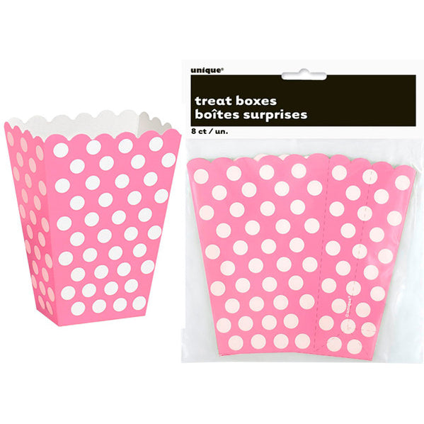 Dots Treat Boxes - Hot Pink (Pack of 8)