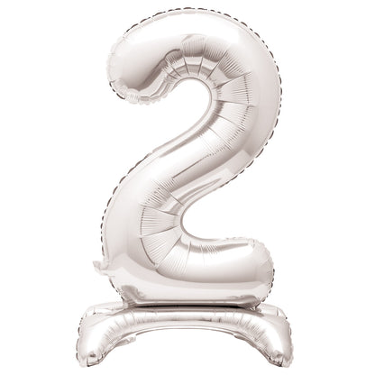 Silver "2" Giant Standing Numeral Foil Balloon (76cm)