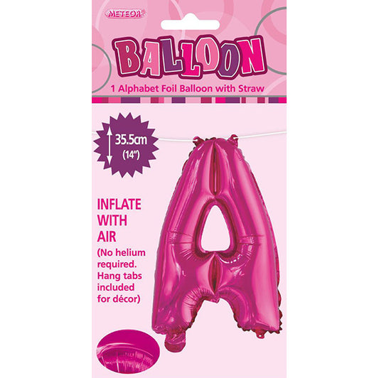 Hot Pink "A" Letter Foil Balloon (35cm)