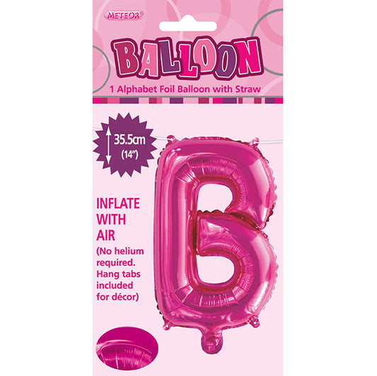 Hot Pink "B" Letter Foil Balloon (35cm)