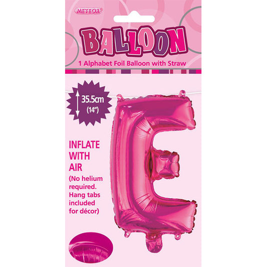 Hot Pink "E" Letter Foil Balloon (35cm)