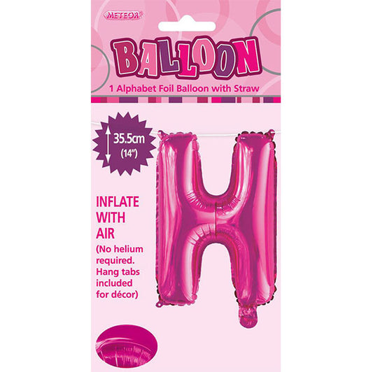 Hot Pink "H" Letter Foil Balloon (35cm)