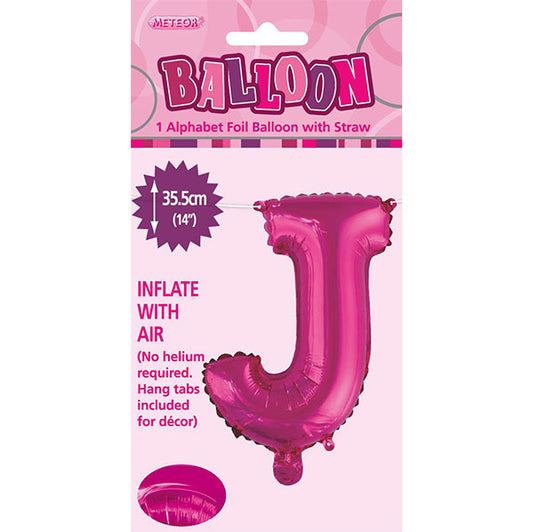 Hot Pink "J" Letter Foil Balloon (35cm)